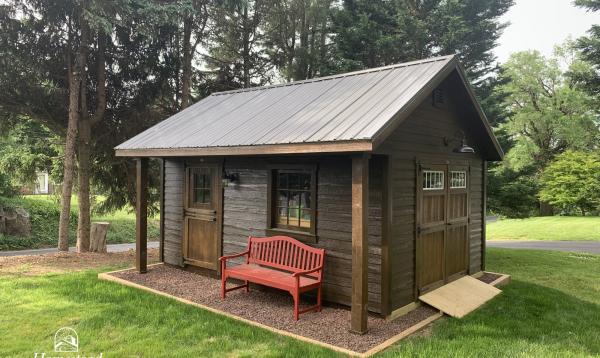 12' x 16' Classic A-Frame Shed with 2' porch