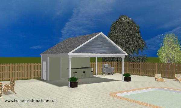 3D Rendering of custom A-Frame Avalon Pool House in Collegeville PA