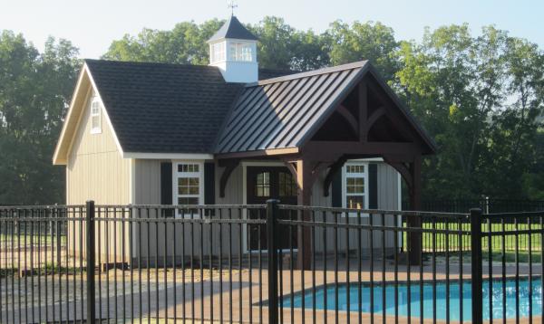 14 x 24 Custom Pool House with Pavilion