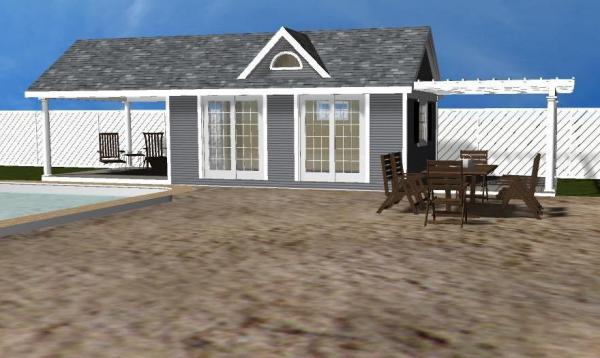 Classic A Frame Pool House 3D Rendering
