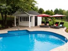 12' x 16' Classic A-Frame Pool Shed with Pavilion
