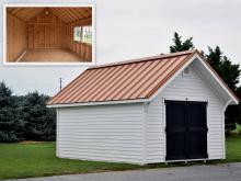 12' x 16' Premier Garden Shed with standing seam metal roof