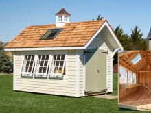 8' x 12' Premier Garden Shed with skylight & cupola