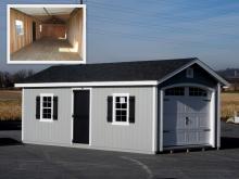 12x24 Classic Garage with White Carriage Style Garage Door