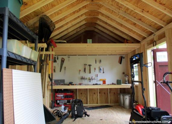 Interior of a 10x16 Classic A-Frame Shed
