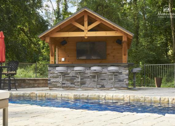 12' x 14' Timber Frame Siesta Poolside Bar with TV in Carlisle PA