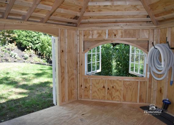 Interior shot of windows and doors of 12' x 16' Garden Belle in Malvern PA