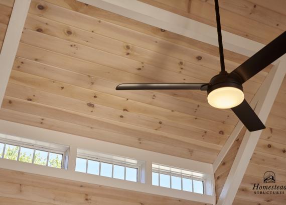 Interior ceiling and ceiling fan of 12' x 16' Liberty Pool House with attached 16' x 12' Attached Vintage Pavilion