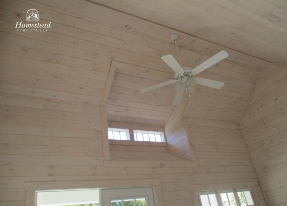 White-washed Pine interior with ceiling fan and dormer in Moorestown, NJ