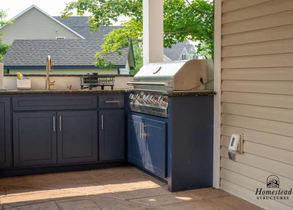 Everlast Cabinets with inset Grill in Outdoor Kitchen in Trappe PA