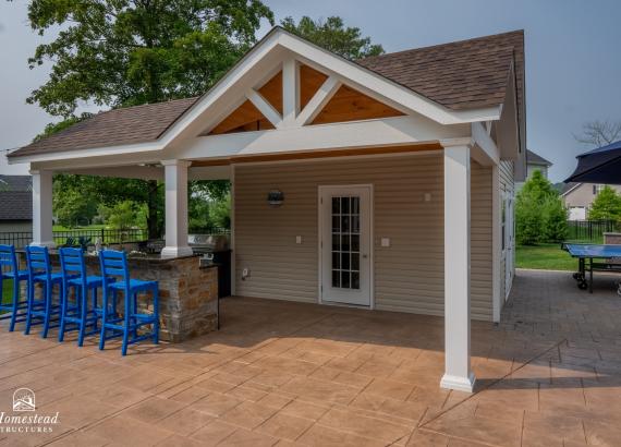 Spacious 16' x 16' Liberty Pool House with Attached 10' x22' Vintage Pavilion in Trappe PA