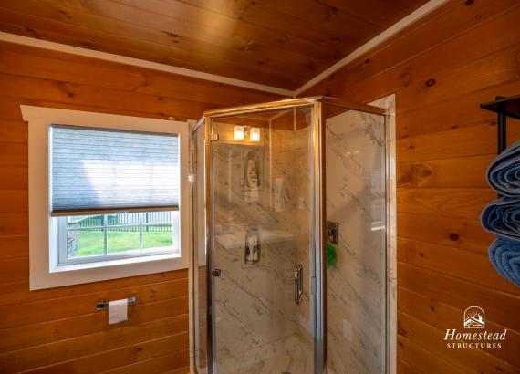 Standing Shower in Spacious 16' x 16' Liberty Pool House with Attached 10' x22' Vintage Pavilion in Trappe PA