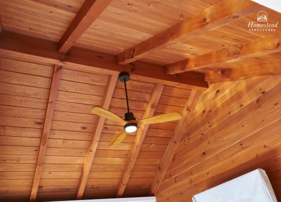 Stained T&G Ceiling with Ceiling Fan & Light Combo
