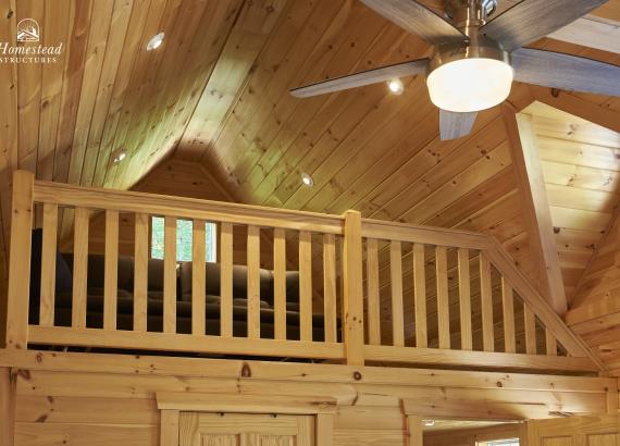 View of Loft inside a 16' x 24' Custom A-Frame Pool House in Monsey, NY 