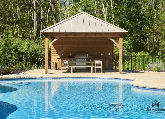 16' x 24' Timber Frame Avalon Pool House with Metal Roof in Quakertown, PA