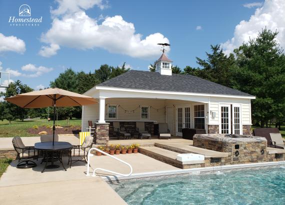 16' x 30' Avalon Pool House with Hip Roof in Oakton, VA