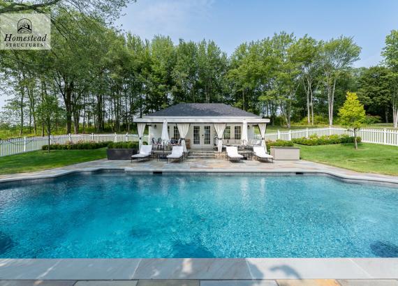 16' x 30' Luxury Hip Roof Pool House in Greenwich, Connecticut