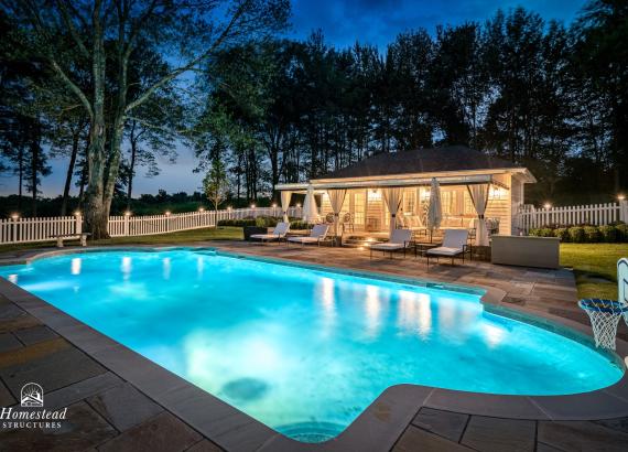 16' x 30' Luxury Hip Roof Pool House in Greenwich, Connecticut