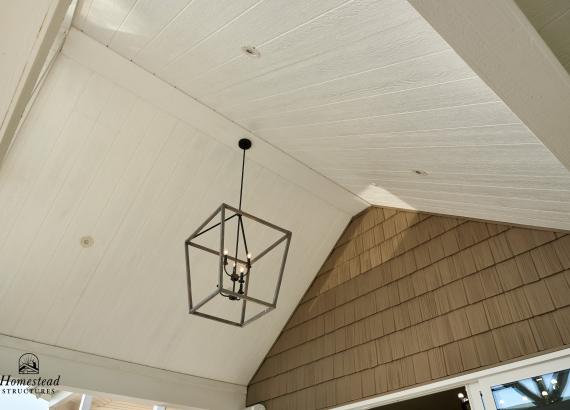 Pavilion ceiling and light fixture of 16' x 34' A-Frame Avalon Pool House in Ivyland, PA