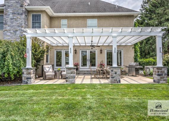 18' x 28' Somerset Attached PVC Pergola in Royersford PA
