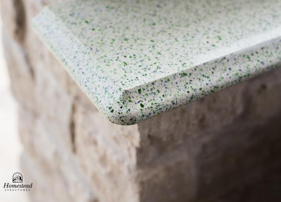 Recycled glass countertop of 18x18 Custom Vintage Pavilion