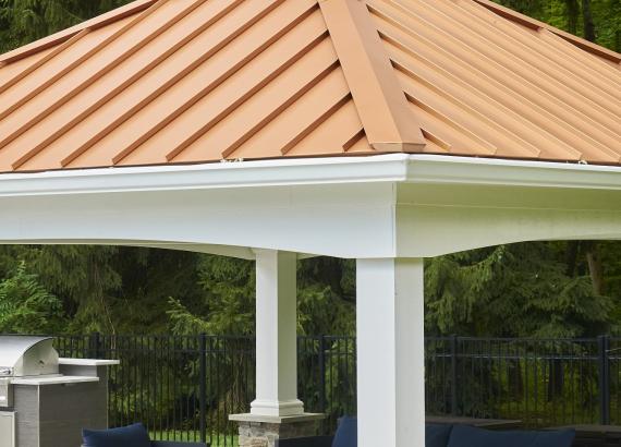 Column & Trim details on an 18'x18' Vintage Pavilion with metal roof in Basking Ridge New Jersey
