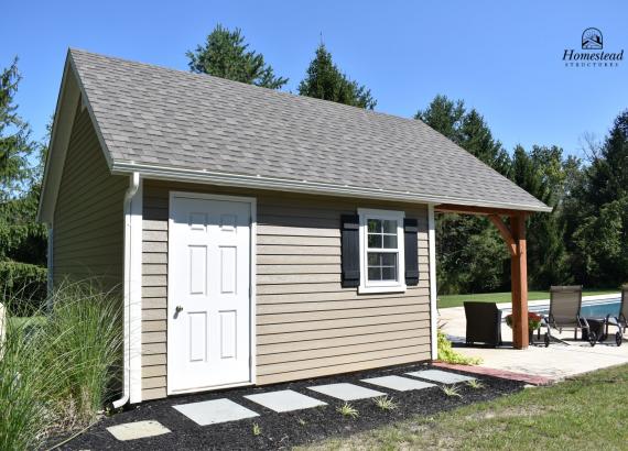 Storage area of 18' x 22' Century Pool House with Timber Frame Pavilion - Gwynedd Valley PA