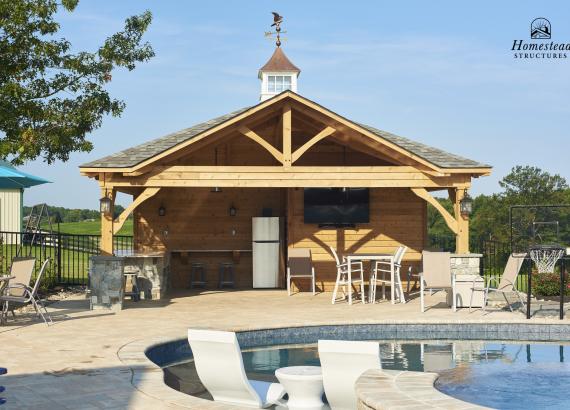 18' x 22' Timber Frame Avalon Pool House in Woodbine, MD