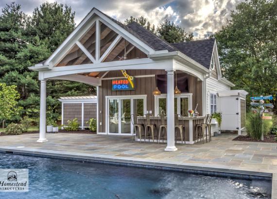 20' x 40' Custom Avalon Pool House with Outdoor Kitchen & Bar in Shenandoah Junction, WV