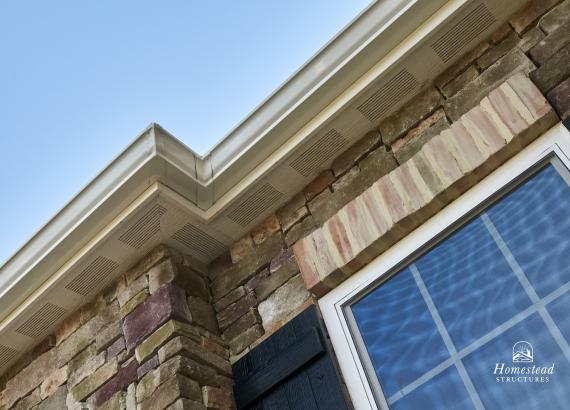 Detail shot of vents on 22' x 24' Classic 2-Car Attached Garage with Stone Veneer in Clarkesville