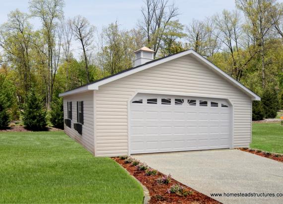 24' x 24' Classic a-frame garage with carriage door