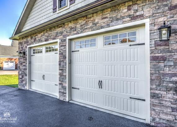 Close up shot of garage doors on a 28' x 22' Classic 2-Car Attached Garage in Clarkesville MD