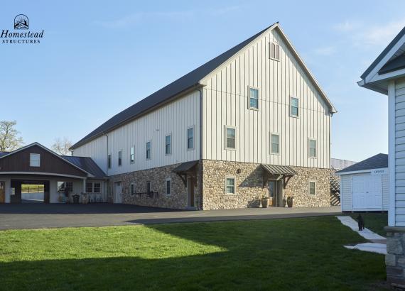 Exterior photo of a 44' x 116' Commercial Barn with Office, Event Space, and Gym