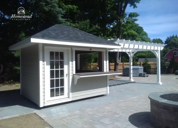 8' x 10' Classic Hip Concession Stand with 8' x 16' Pergola 