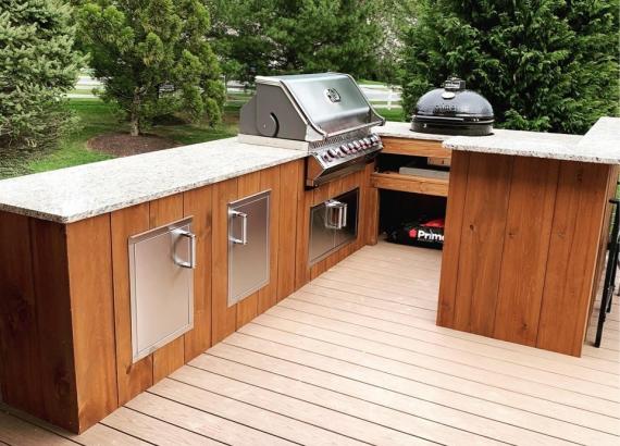 Custom Bar Counter & Outdoor Kitchen on Trex Deck (Over 1400 sq ft)