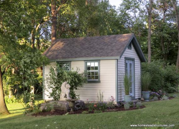 12' x 14' Classic A-Frame Garden Shed (Cypress Clapboard Siding)