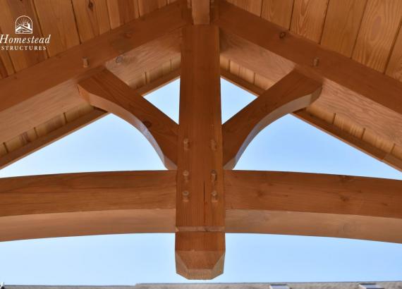 Timberframe Ceiling details with gable and mortise & tenon joinery