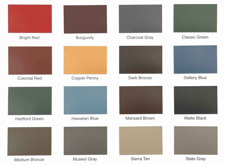 Standing Seam Metal Roof View Available Colors