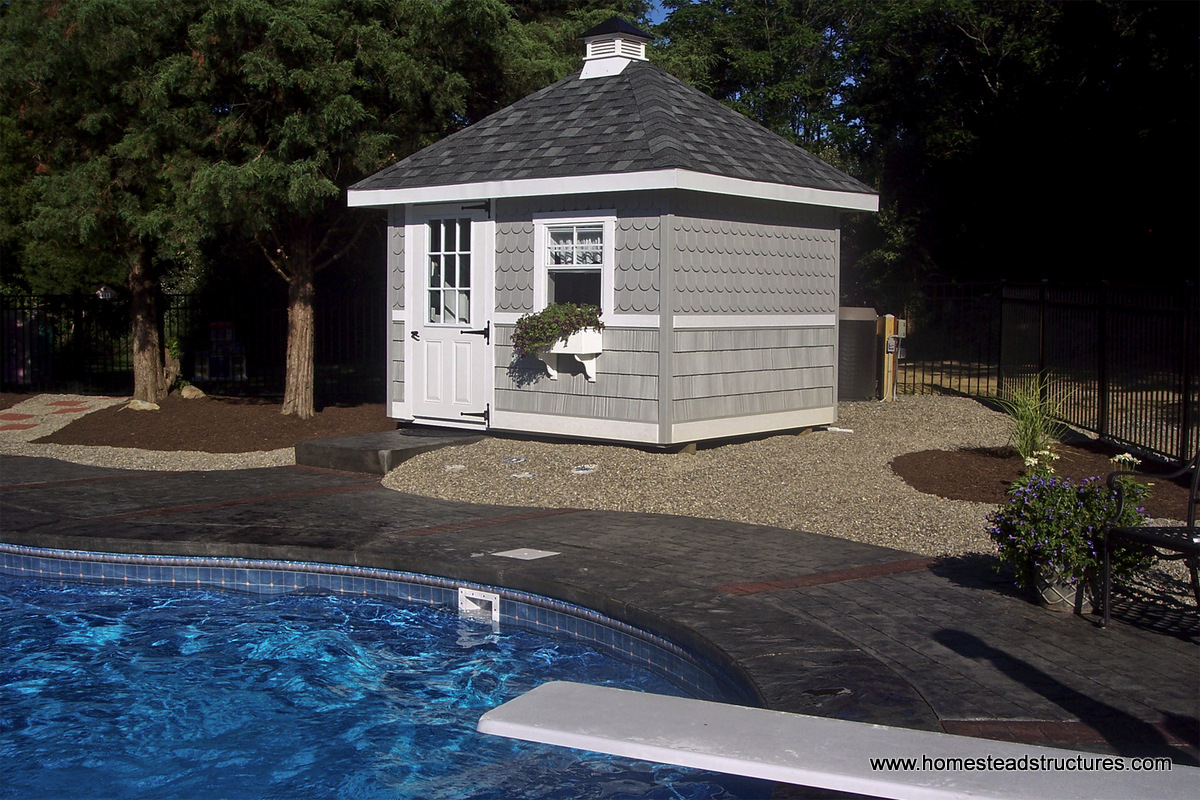 Pool Shed Ideas &amp; Designs - Pool Storage in PA Homestead 