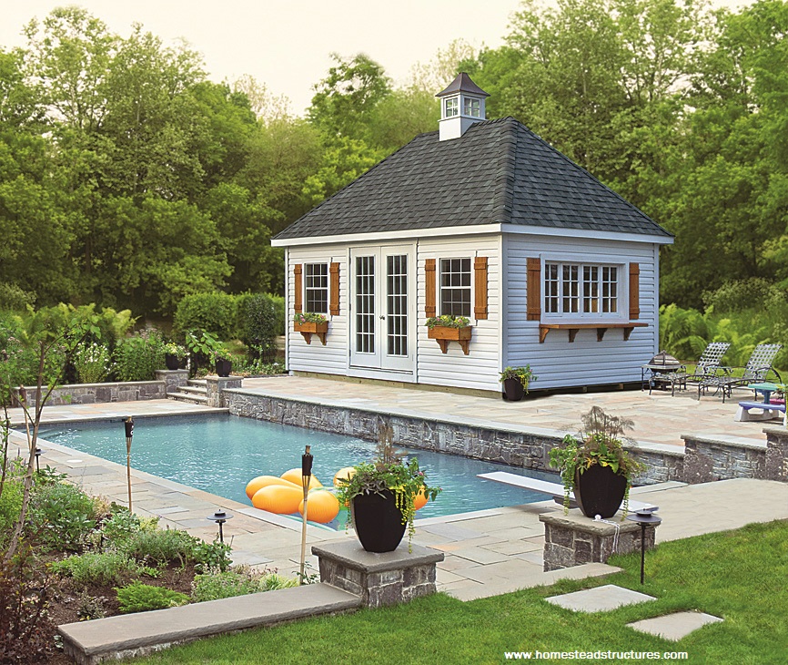 Pool Shed Ideas &amp; Designs - Pool Storage in PA Homestead 