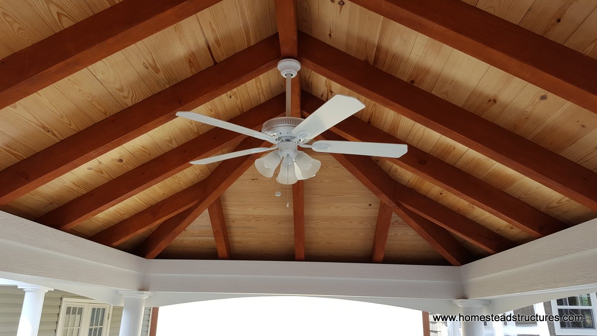 12' x 16' Vintage Pavilion 3x6 Timber Rafters & T&G Pine Roof Decking