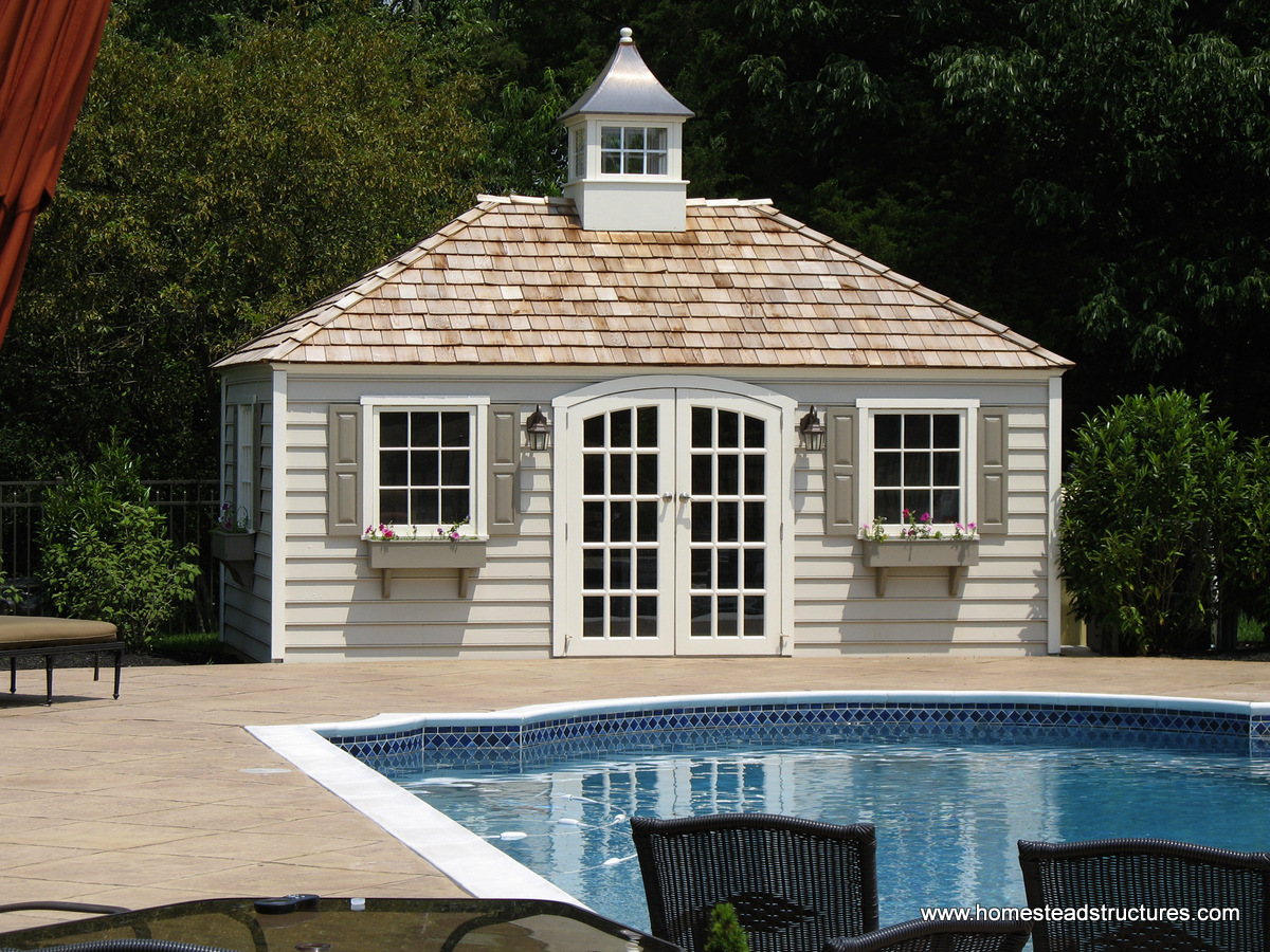 Pool Shed Ideas &amp; Designs - Pool Storage in PA Homestead 