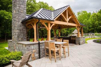 Covered outdoor kitchen area
