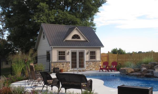 14' x 18' Heritage Pool House (vinyl siding) 14' x 18' Heritage Pool House (vinyl siding)