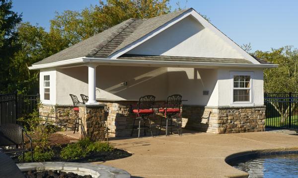 16' x 20' Wellington Poolhouse (Stucco & Stone Veneer) 