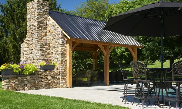12' x 20' Timber Frame Poolside Pavilion 