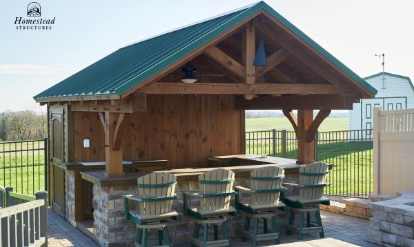 12' x 14' Timber Frame Siesta in Elizabethtown PA Timber Frame Siesta Pool Bar