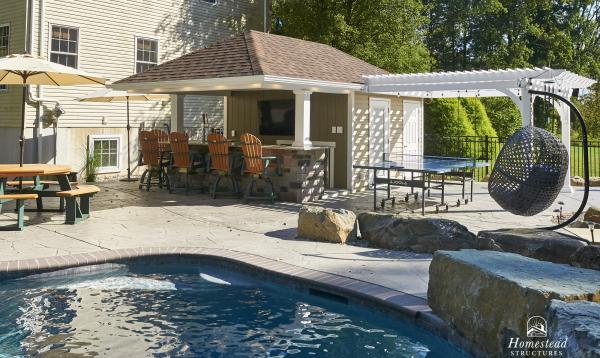 Siesta Poolside Bar with attached Pergola