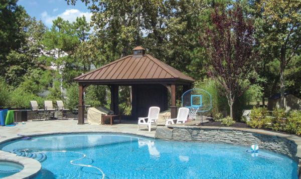 14' x 18' Keystone Pavilion with Cinder Stain 14' x 18' Keystone Pavilion with Cinder Stain