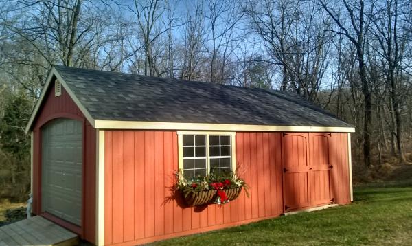 14x24 Laurel 1 car garage with a frame roof 14x24 Laurel 1 car garage with a frame roof